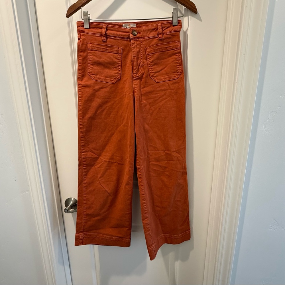 Marine Layer Burnt Orange Pants with Branded Waist Label